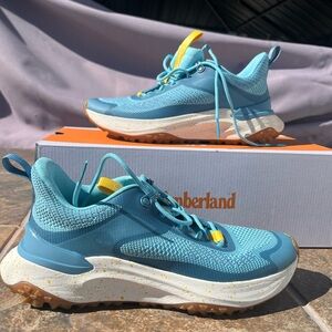 Timberland Aqua and Yellow Sneakers